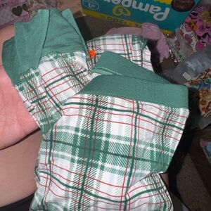 Little Sleepies Green and Red Plaid Pajama Bottoms